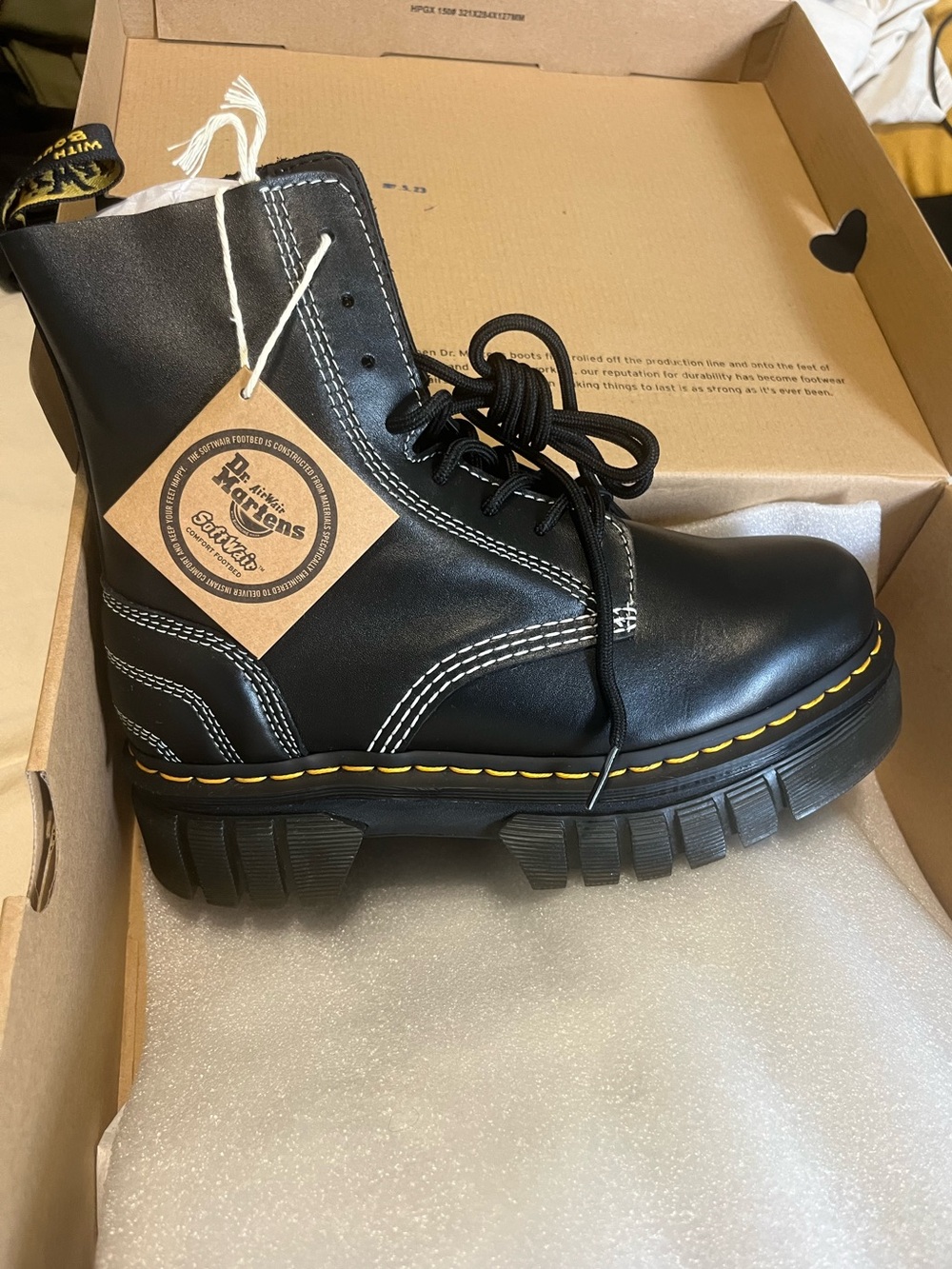 Dr. Martens Audrick 8I QLTD Black Platform Lace-Up Boots